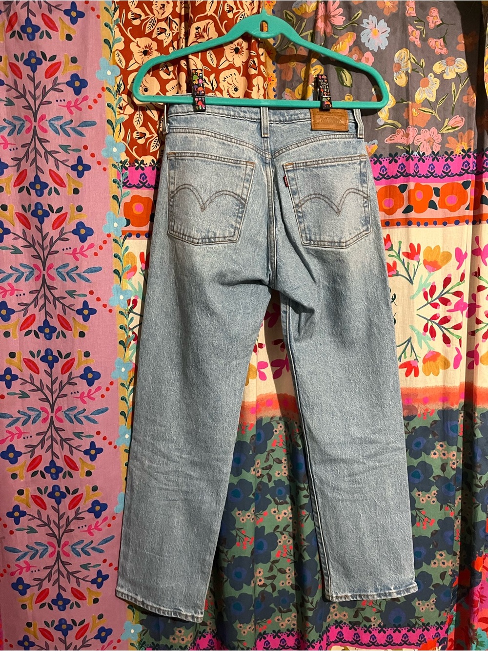 Levi's Light Blue High-Rise Button Fly Straight Leg Jeans for Women Size 26 - Picture 7 of 12